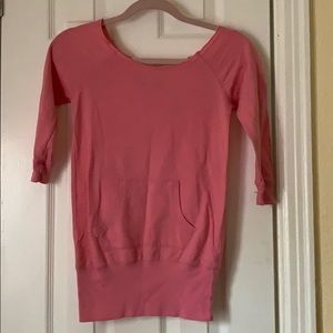 Pink 3/4 sleeve shirt with pockets